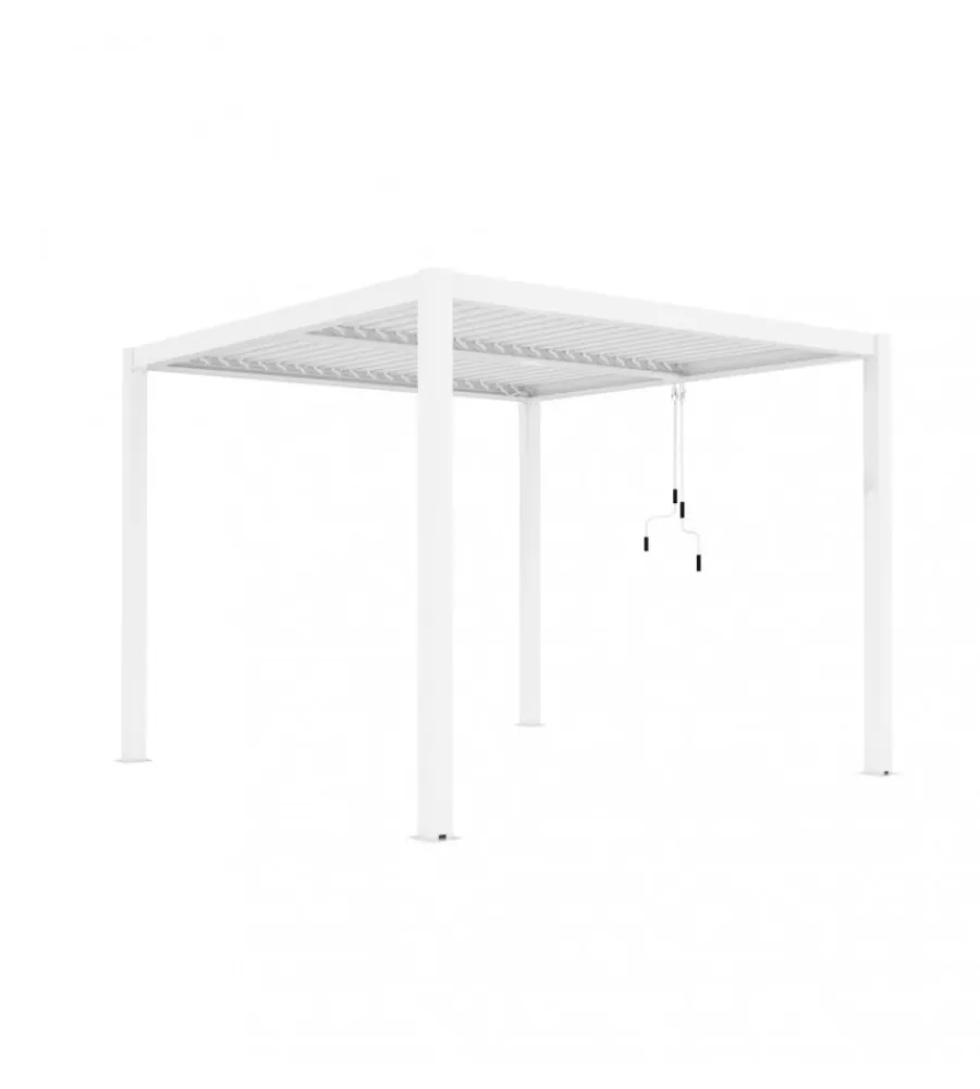 Coperture Per Esterno E Accessori|Gazebo pergola bioclimatica da esterno elica garden bianca in alluminio - 3x3x2,5 m