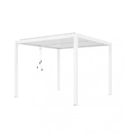Coperture Per Esterno E Accessori|Gazebo pergola bioclimatica da esterno elica garden bianca in alluminio - 3x3x2,5 m
