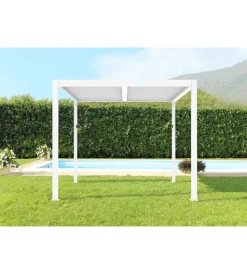Coperture Per Esterno E Accessori- Gazebo pergola bioclimatica da esterno elica garden bianca in alluminio - 4x4 m