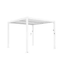 Coperture Per Esterno E Accessori- Gazebo pergola bioclimatica da esterno elica garden bianca in alluminio - 4x4 m
