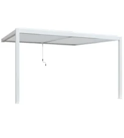 Coperture Per Esterno E Accessori- Gazebo pergola bioclimatica da esterno addossata elica garden bianco in alluminio - 4x4 m