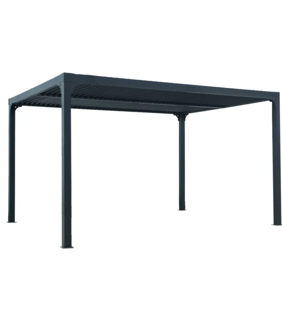 Coperture Per Esterno E Accessori-Habrita Gazebo pergola bioclimatica autoportante da esterno in alluminio 3,6x3 m