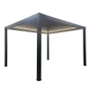 Coperture Per Esterno E Accessori|Gazebo pergola bioclimatica da esterno elica garden antracite in alluminio, con led e copertura motorizzata - 4x4x2,5 m