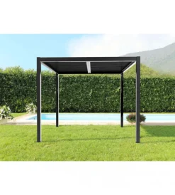 Coperture Per Esterno E Accessori|Gazebo pergola bioclimatica da esterno elica garden antracite in alluminio - 3x4 m