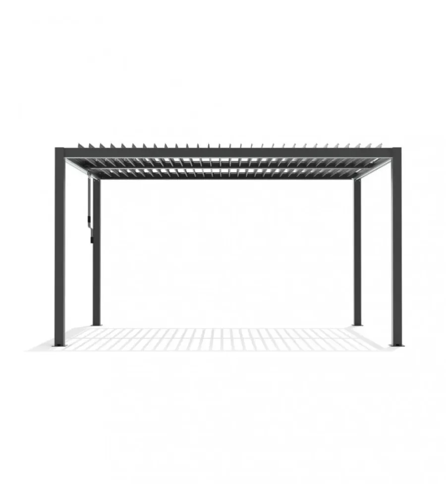 Coperture Per Esterno E Accessori|Gazebo pergola bioclimatica da esterno elica garden antracite in alluminio - 3x4 m