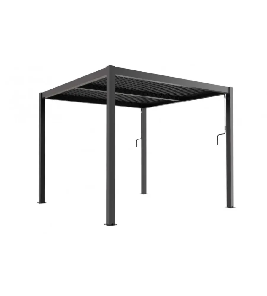 Sale Gazebo pergola bioclimatica da esterno elica garden antracite in alluminio - 4x4 m Coperture Per Esterno E Accessori