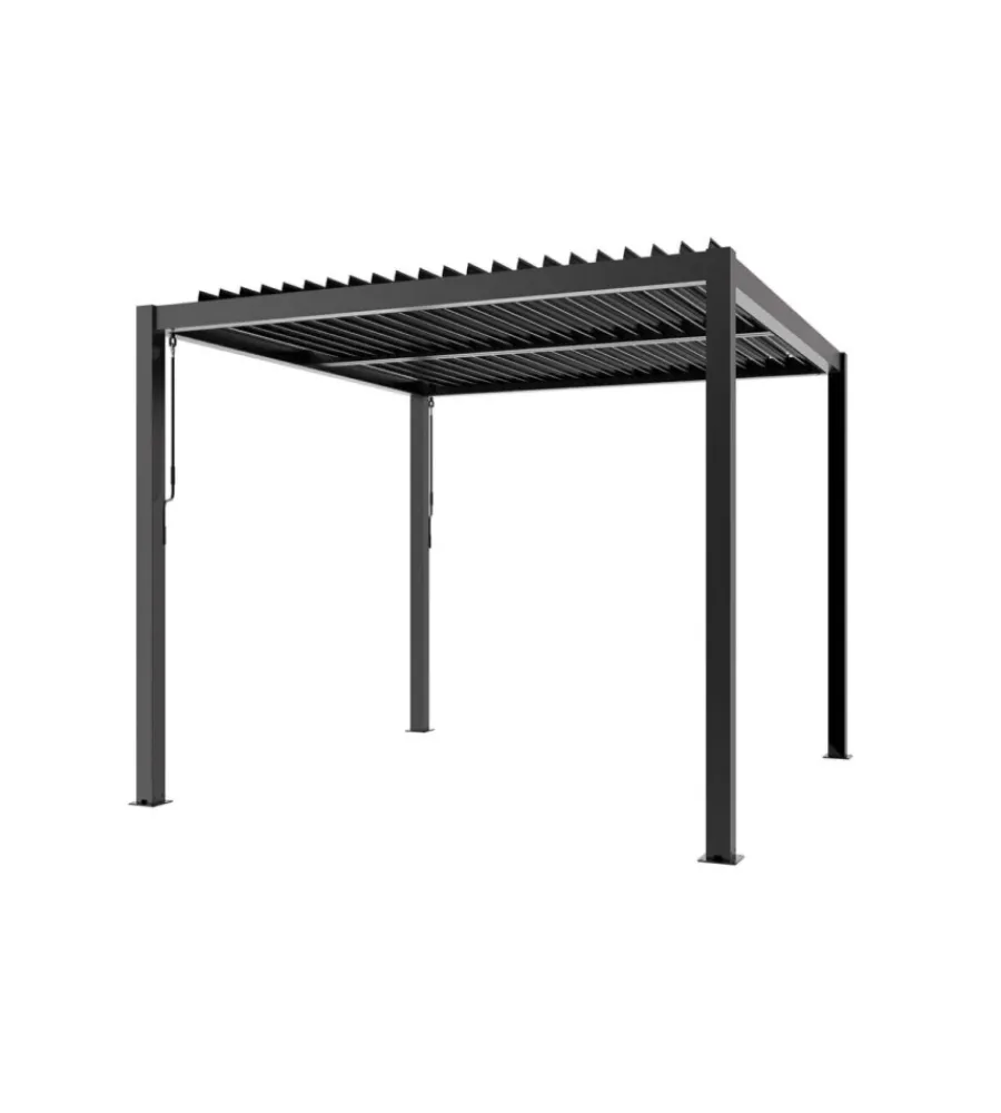 Sale Gazebo pergola bioclimatica da esterno elica garden antracite in alluminio - 4x4 m Coperture Per Esterno E Accessori