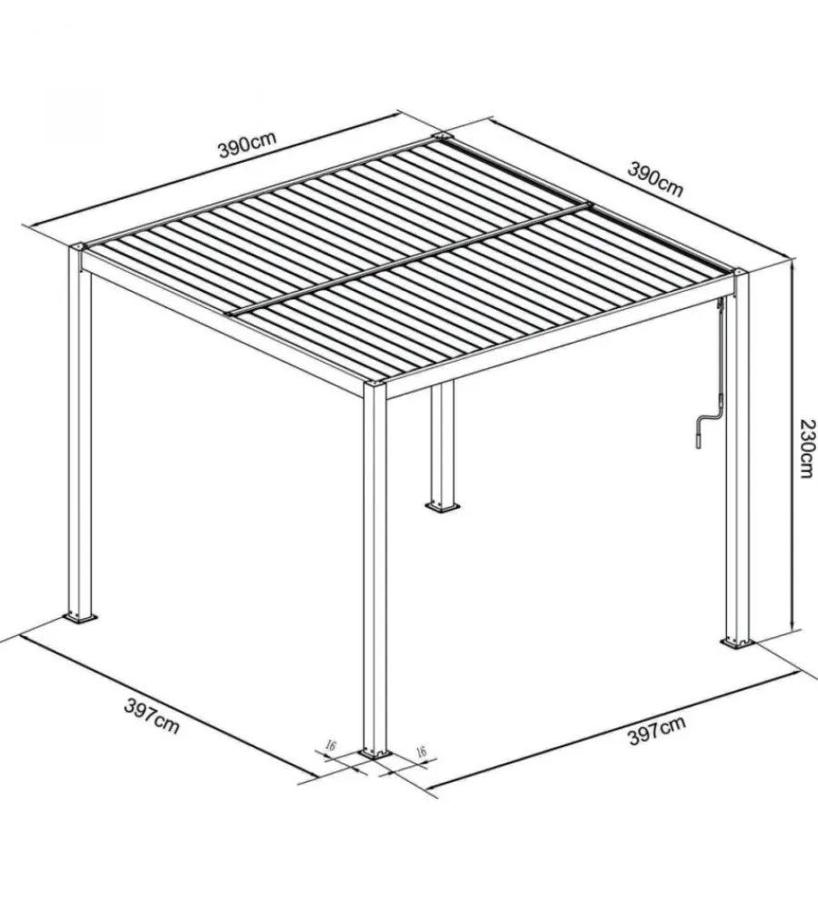 Sale Gazebo pergola bioclimatica da esterno elica garden antracite in alluminio - 4x4 m Coperture Per Esterno E Accessori