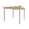 Discount Gazebo pergola da esterno "daiana" in acciaio effetto legno 3x3 m Coperture Per Esterno E Accessori