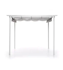 Discount Gazebo pergola da esterno retrattile "mykonos", colore bianco - 2,90x2,90x2,30 mt Coperture Per Esterno E Accessori