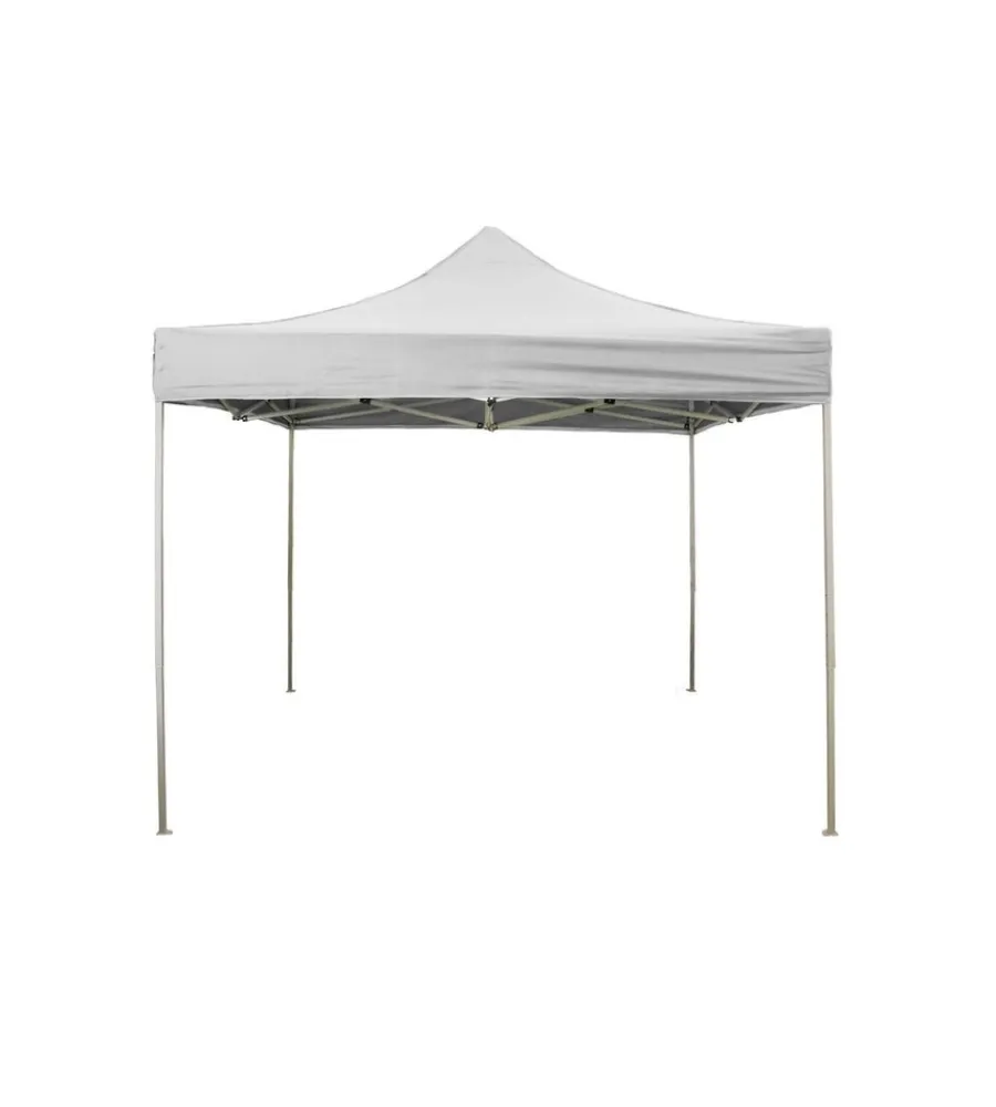 Coperture Per Esterno E Accessori- Gazebo richiudibile pieghevole riviera in tessuto impermeabile e anti uv bianco 2x2 m