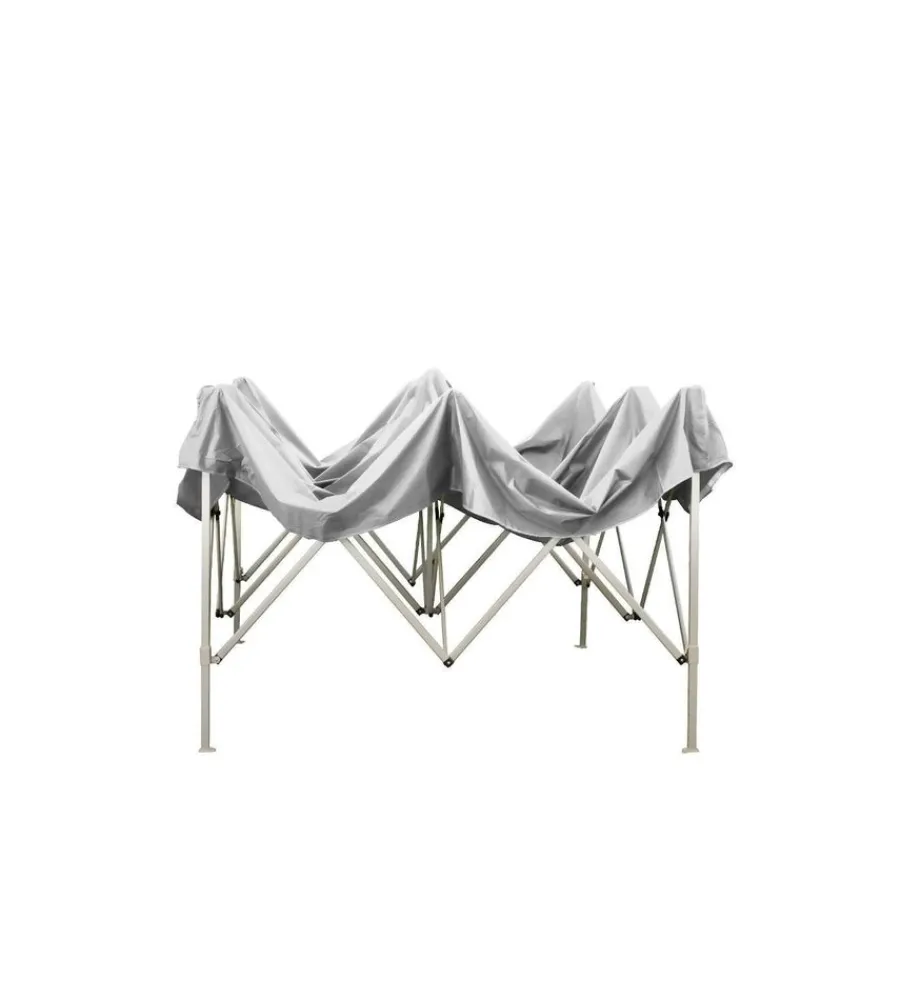 Coperture Per Esterno E Accessori- Gazebo richiudibile pieghevole riviera in tessuto impermeabile e anti uv bianco 3x4,5 m