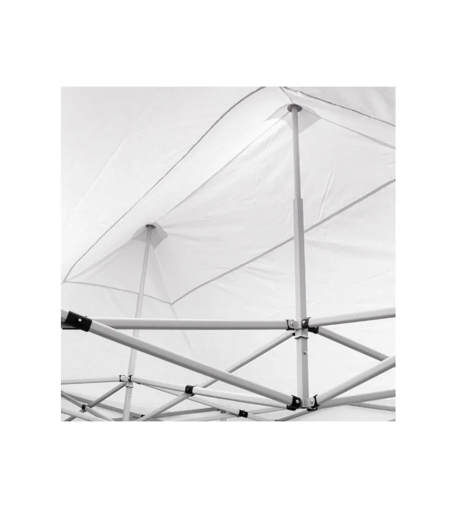 Coperture Per Esterno E Accessori- Gazebo richiudibile pieghevole riviera in tessuto impermeabile e anti uv bianco 3x4,5 m