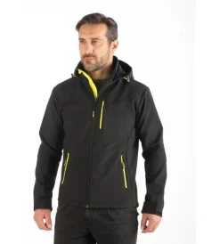 WRK Giacche E Gilet|Giacche E Gilet|Giacca da lavoro soft shell "502" colore nero con cappuccio, tg l