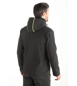 WRK Giacche E Gilet|Giacche E Gilet|Giacca da lavoro soft shell "502" colore nero con cappuccio, tg l