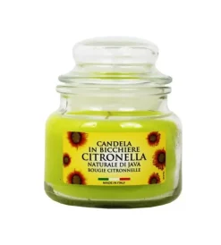 Decorazione Ambienti- Giara piccola in vetro "capri" con candela alla citronella