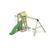Fungoo Giochi E Casette Bimbo|Gioco per bambini da esterno in legno "gaia" con torretta con scivolo, altalena doppia e corde, 382x381x252 cm