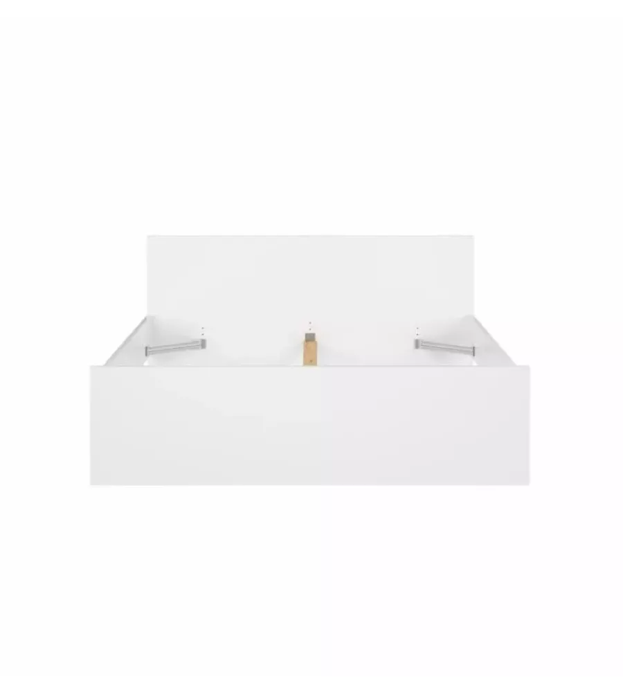 Letti E Comodini- Giroletto matrimoniale bianco lucido 160x200 cm