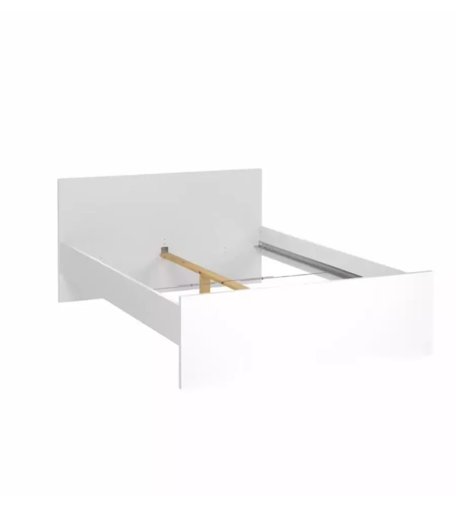 Letti E Comodini- Giroletto piazza e mezza "naia" bianco lucido 140x200 cm