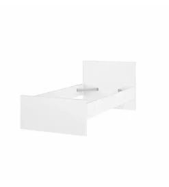 Letti E Comodini- Giroletto singolo "naia" bianco lucido 90x190 cm