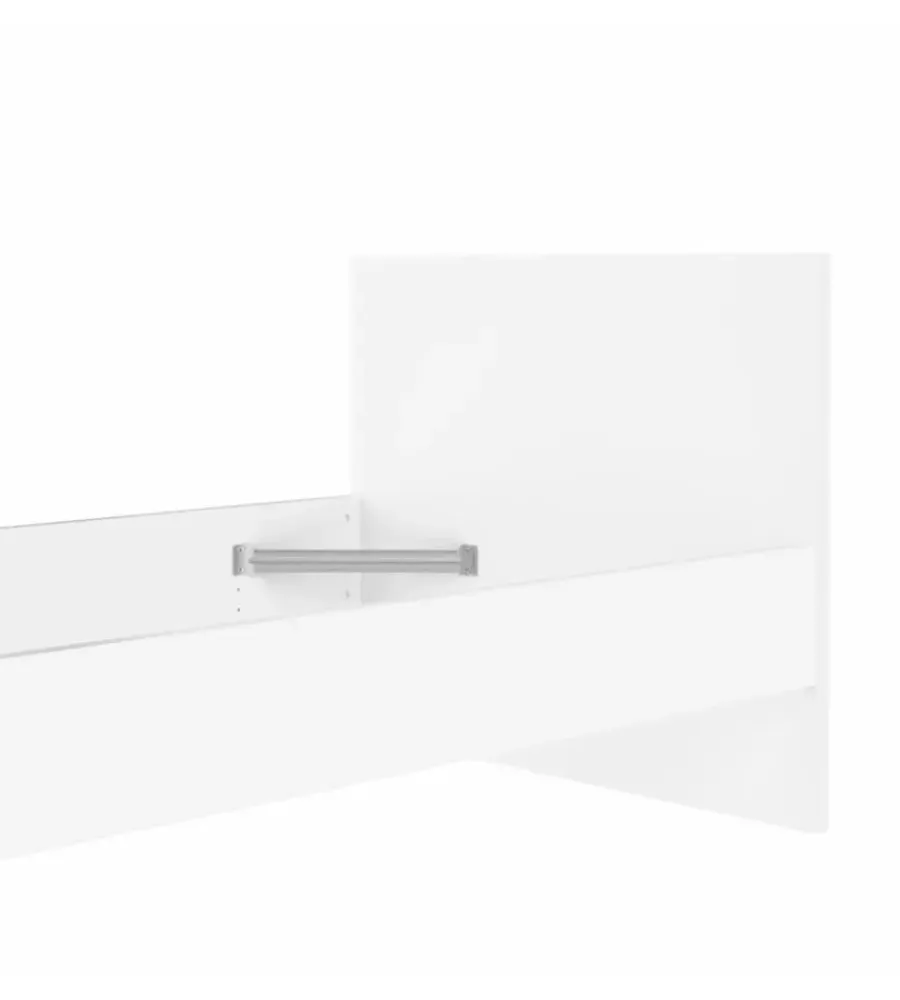 Letti E Comodini- Giroletto singolo "naia" bianco lucido 90x190 cm