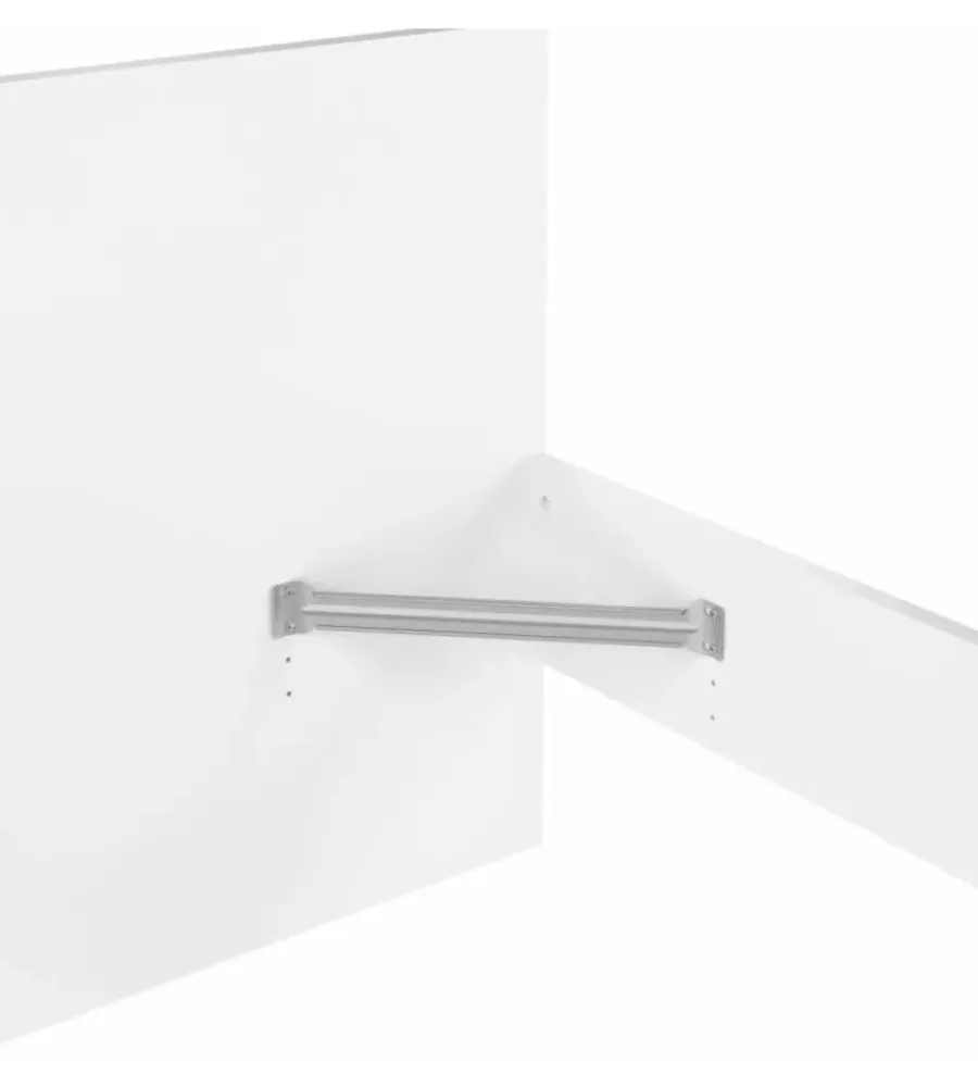 Letti E Comodini- Giroletto singolo "naia" bianco lucido 90x190 cm