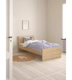 Letti E Comodini|Giroletto singolo "naia" effetto quercia 90x190 cm