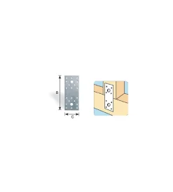 Ferramenta Per Esterno- Giunto a piastra forato 180 x 40 mm.