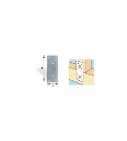Ferramenta Per Esterno|Giunto a piastra forato, leggero 60 x 38 mm.