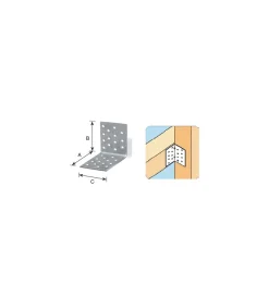 Sale Giunto ad angolo forato 40 x 40 x 60 mm. Ferramenta Per Esterno