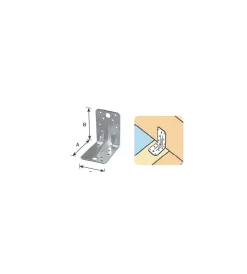 Hot Giunto ad angolo nervato 90 x 90 x 65 mm. Ferramenta Per Esterno