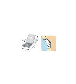 Hot Giunto ad angolo per pergole 90 x 90 x 65 x 2,5 mm. Ferramenta Per Esterno