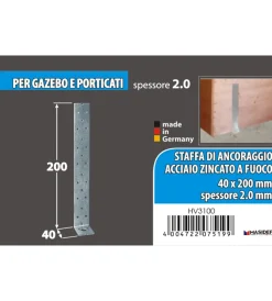 Outlet Giunto per ancoraggio cemento 200 x 40 mm. Ferramenta Per Esterno