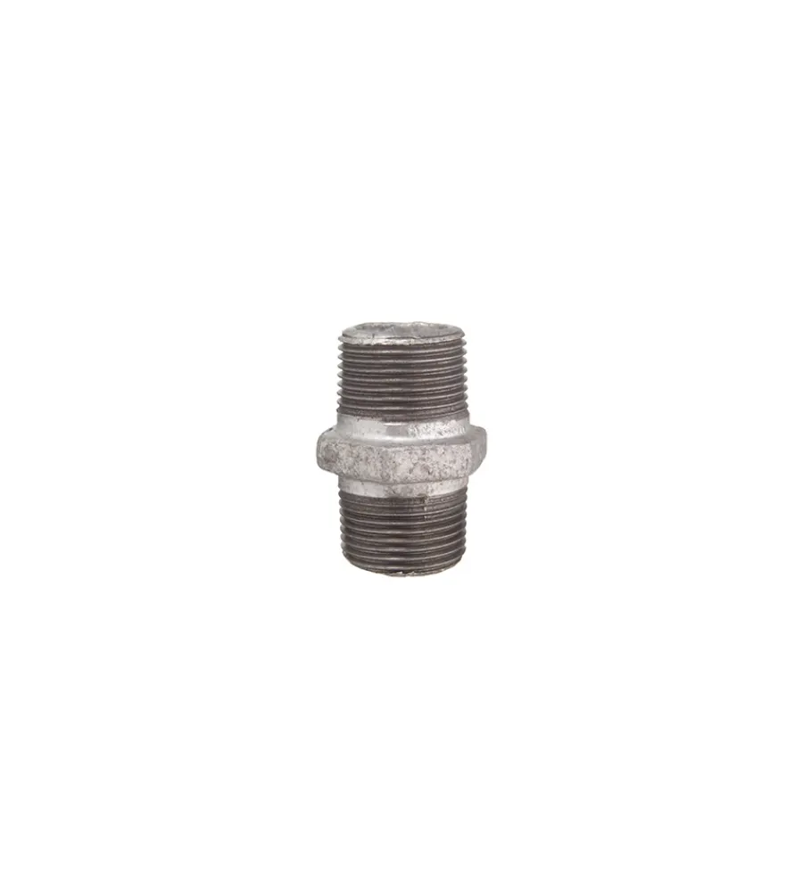 Tubi E Raccordi- Giunto zincato maschio a doppio filetto 1/2"