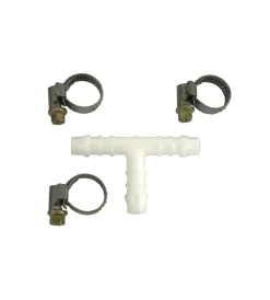 Outlet Giunzione per tubi a "t" + 2 fascette - 10 mm = 3/8” Ferramenta Per Esterno
