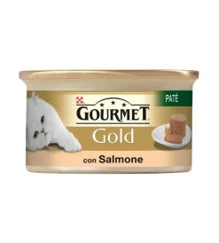 Purina Alimenti Umido Gatto|Gourmet gold, alimento umido per gatto, patè di salmone.