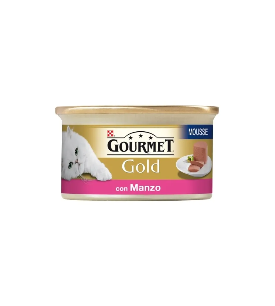 Alimenti Umido Gatto-Purina Gourmet gold mousse - alimento umido per gatto con manzo.
