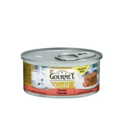 Alimenti Umido Gatto- Gourmet gold tortini con manzo e pomodoro in gelee - 85 gr