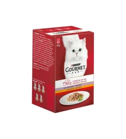Purina Alimenti Umido Gatto|Gourmet mon petit alimento per gatto umido con selvaggina, fegato e manzo 6x50 gr.