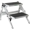 Outlet Gradino d'ingresso doppio per veicoli "ruckstep alu" in alluminio richiudibile, 51x53x19,5/38,5 cm Campeggio