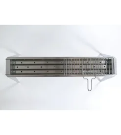 Barbecue-Lisa Griglietta per cuocispiedini in ferro cromato con manico, 37x13 cm -