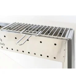 Barbecue-Lisa Griglietta per cuocispiedini in ferro cromato con manico, 37x13 cm -