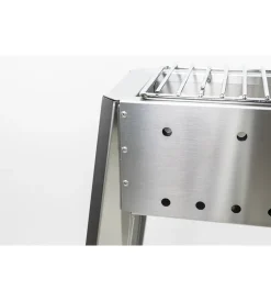 Barbecue-Lisa Griglietta per cuocispiedini in ferro cromato con manico, 37x13 cm -