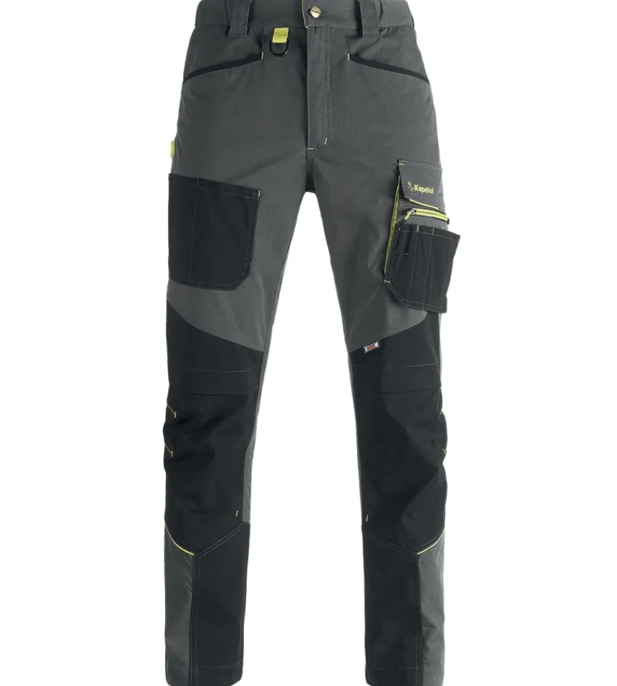 Pantaloni|Pantaloni-Kapriol pantalone da lavoro "dynamic piastrellista grgio/nero, tg s