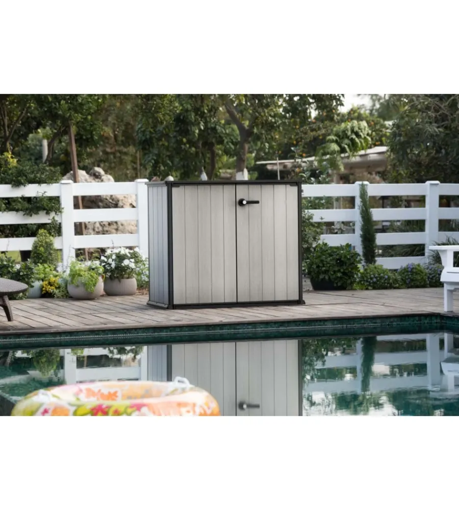Keter Contenitori Da Esterno|- porta attrezzi multiuso in resina "patio store" - 1000 lt 139.5x77x120 cm grigio