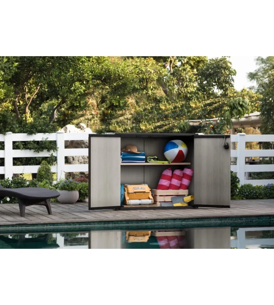Keter Contenitori Da Esterno|- porta attrezzi multiuso in resina "patio store" - 1000 lt 139.5x77x120 cm grigio