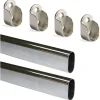 Armadi-Emuca Kit 2 bastoni appendiabiti ovali con supporti, 950 mm