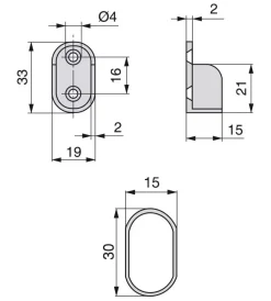 Armadi-Emuca Kit 2 bastoni appendiabiti ovali con supporti, 950 mm