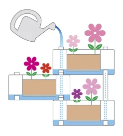 Bama Coltivazione E Cura|Kit 5 fioriere componibili brick grigio