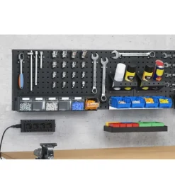 Online Kit 2 pannelli forati fami "linea 391" per banco da lavoro in lamiera antracite 95x40x45,6 cm Officina E Garage